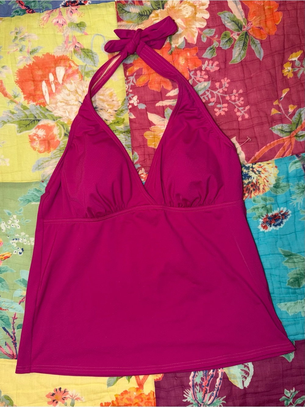 NWOT Lands’ End Raspberry Sweetheart Neckline Tankini Top